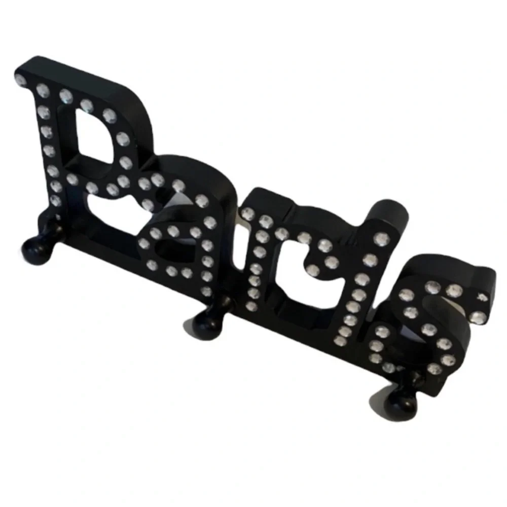 Paris Wall Hook Sparkling Hanger Organizer Jewelry Lingerie Rhinestone Gem Black